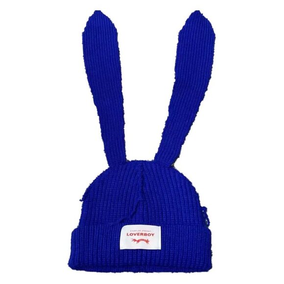 Charles Jeffrey LOVERBOY Bunny Ear Beanie – Statement Knit Hat - Picture 2 of 3